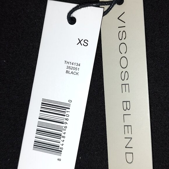 TAHARI KNITTED TOP ANIMAL PRINT SHEER PUFF SLEEVES SOLID BLACK BODY SIZE XS - Picture 8 of 8